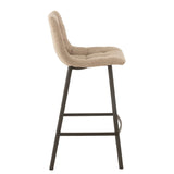 Chaise de bar Stephane J-Line en métal et textile beige