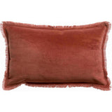 Coussin uni Fara Sienne en velours marron, 30 x 50 cm
