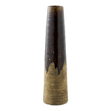 Vase en céramique marron avec design épuré, vue de face