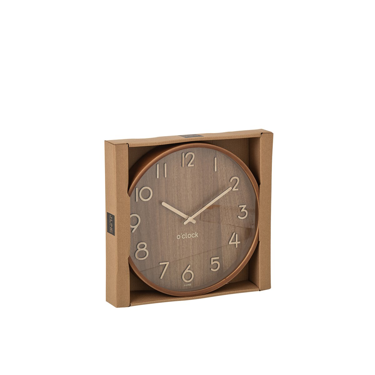 Vue de l'horloge J-Line sur un mur moderne