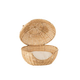 J-Line Panier + Coussin pour Chat Rotin Naturel Clair