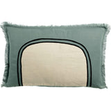 Coussin bicolore Laly Prusse 40 x 65 en lin et coton, design élégant