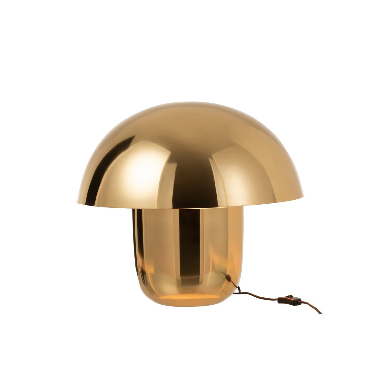 Lampe J-Line Mushroom en métal doré vue de face