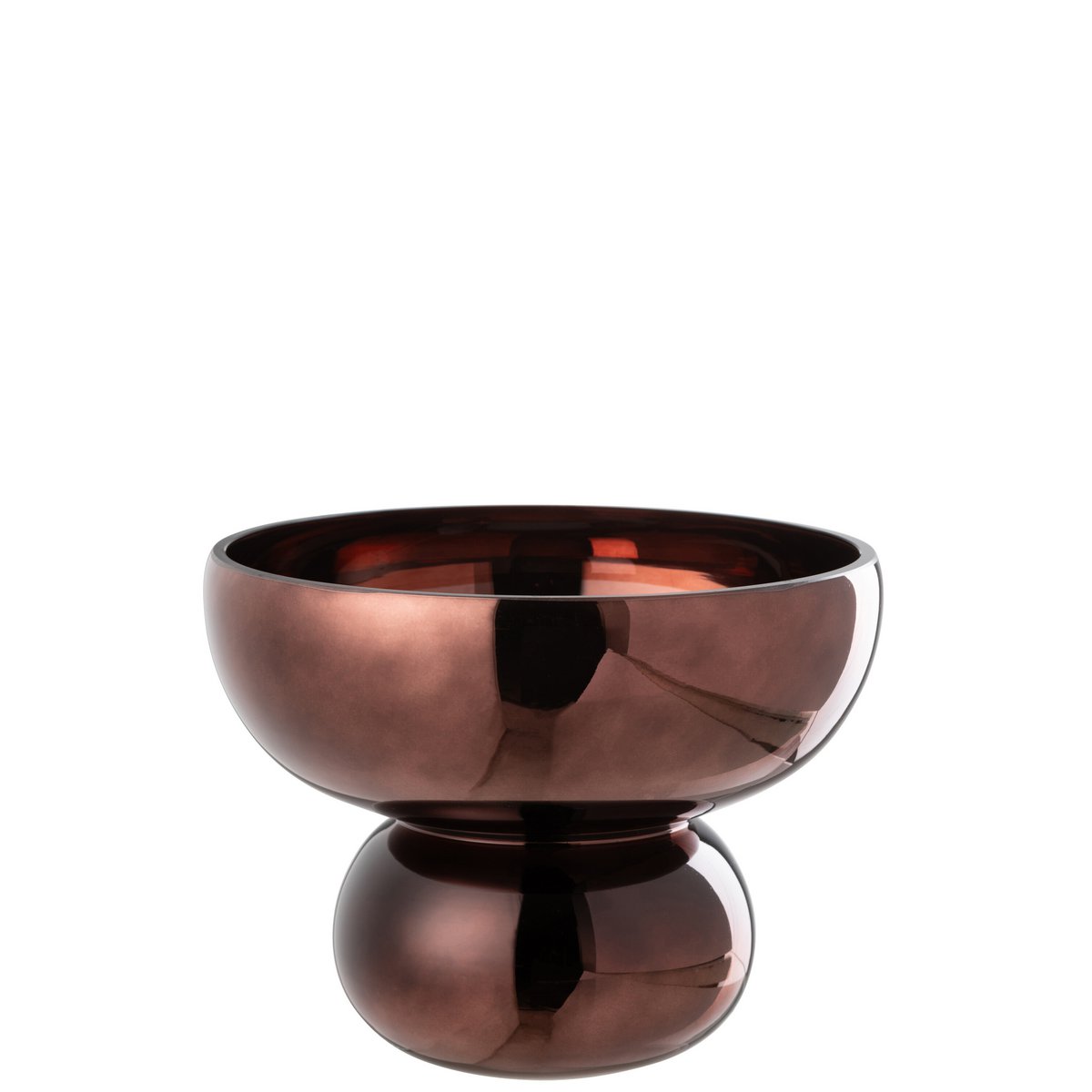 Vue de près du bougeoir Liline, verre transparent et couleur mauve