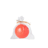 Bougie Boule Cire Fluo Rouge de J-Line, vue latérale, détails de la cire.