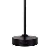 Batterie à LED / lampe de table "Pina" de 30 cm de haut, en métal (noir) et en verre (blanc), LED intégrés, blanc chaud