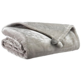 Plaid Tender pompons Perle 130 x 170