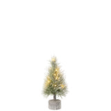Sapin de Noël J-Line Petit, vert neige avec lumières LED