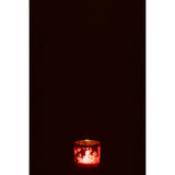 Vue latérale du photophore J-Line en verre rouge élégant