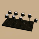 Lot de 8 lampes de table rechargeables noir minuit avec station
