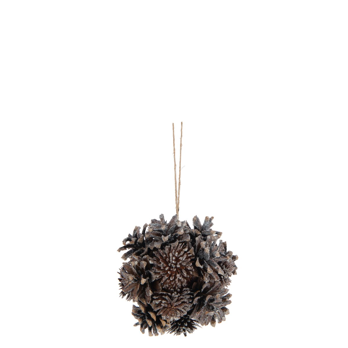 Suspension Boule Pommes de Pin J-Line en polyrésine marron foncé, design élégant