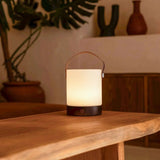 Lampe de table rechargeable en bois marron foncé Avery