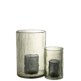 Lanterne J-Line double verre vert avec bougie à l'intérieur