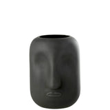 Vase Noe en verre noir, grand modèle de J-Line, élégant et moderne