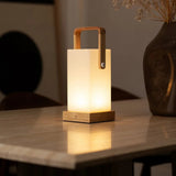 Lampe rechargeable en bois marron clair Harper