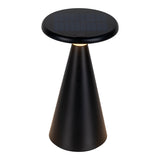 Table de batterie solaire légère "Palu" pour l'extérieur et à l'intérieur, en plastique en noir, 20 cm de haut