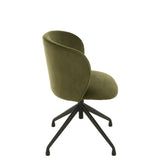Chaise J-Line en velours vert foncé vue de profil