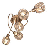 Le plafond de 5 LED "Josefa", lampe au plafond en métal et le verre en acier inoxydable, avec des lampes filamentaires de version E14 incluses, pour le salon, la salle à manger, le couloir ou le couloir 61 x 36 x 21 cm