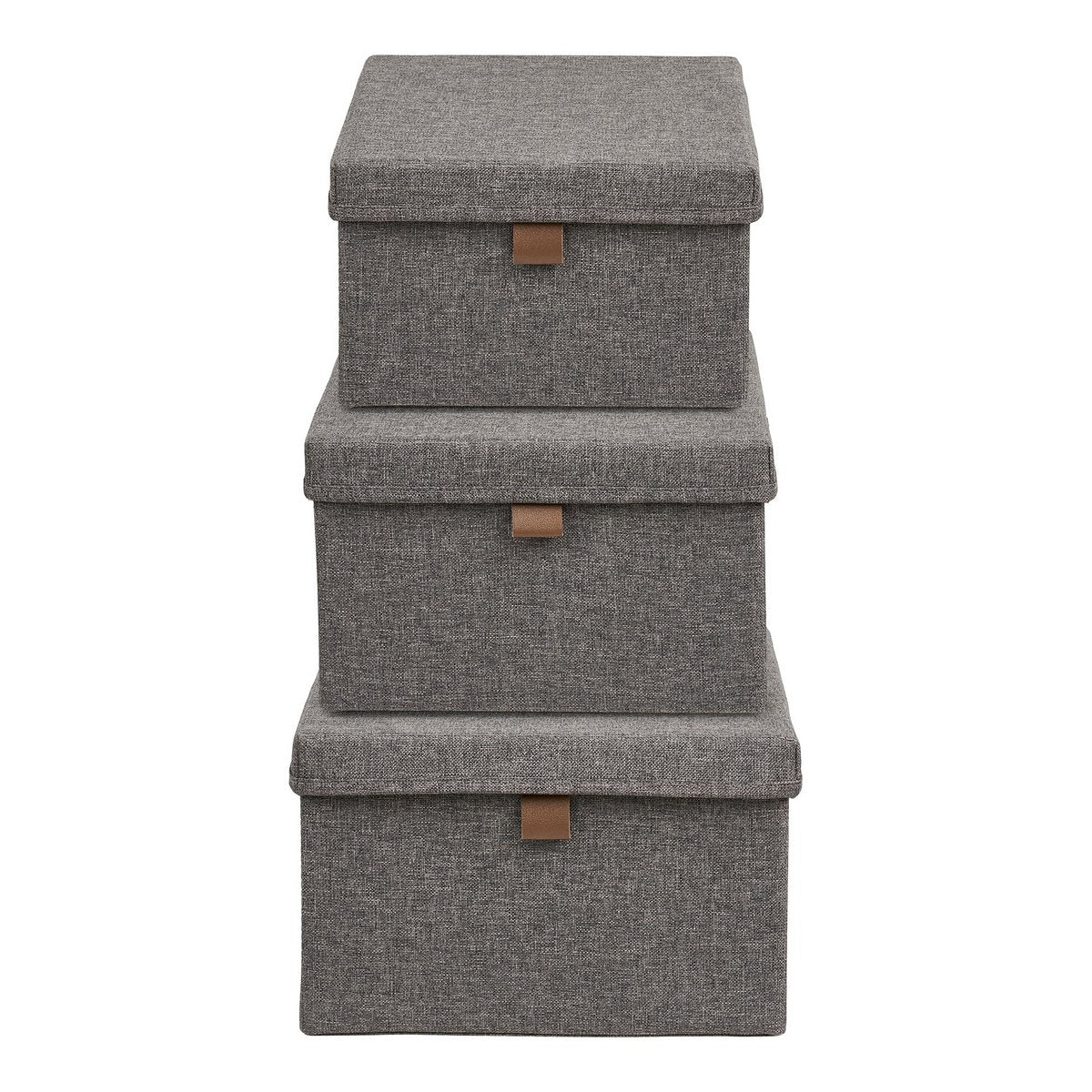 Boîte de rangement Noto, gros plan sur le textile gris foncé