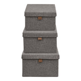 Boîte de rangement Noto, gros plan sur le textile gris foncé