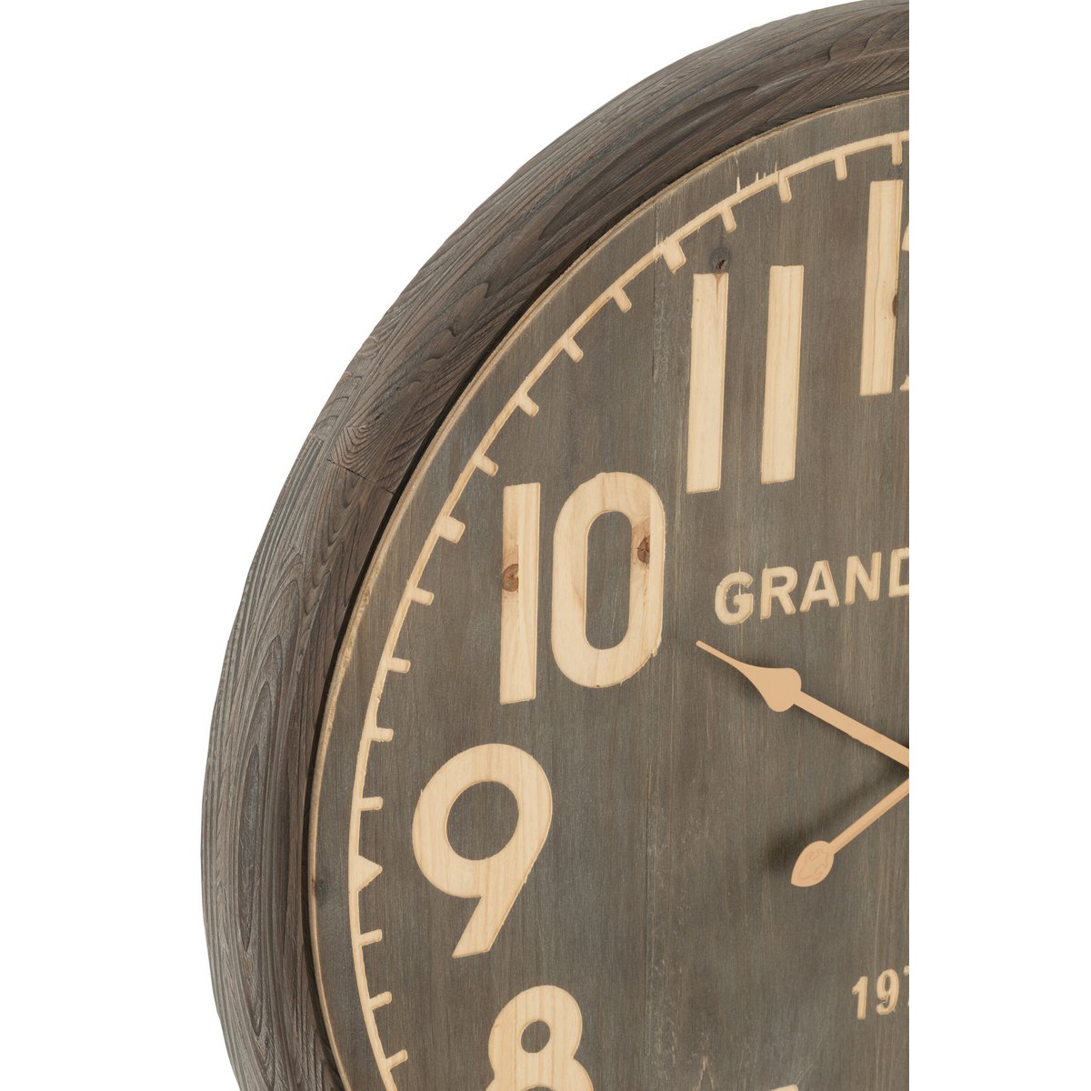 Horloge murale Grand Hotel J-Line en bois naturel foncé, vue avant