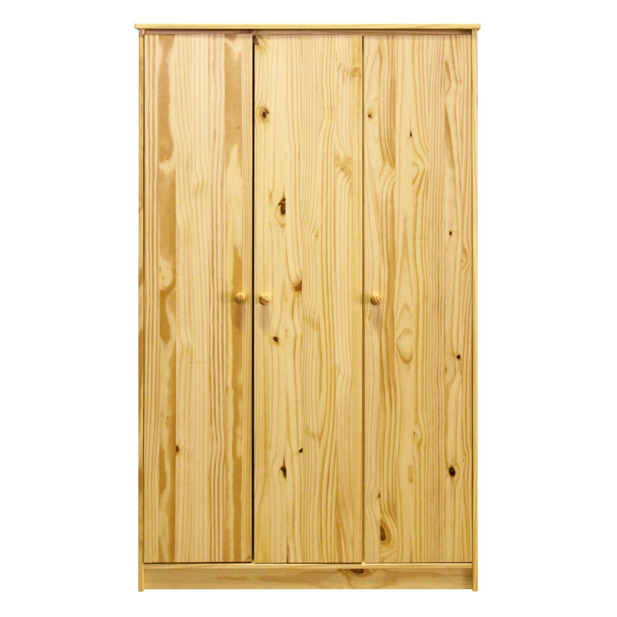 Armoire à trois portes en pin massif avec finition laquée