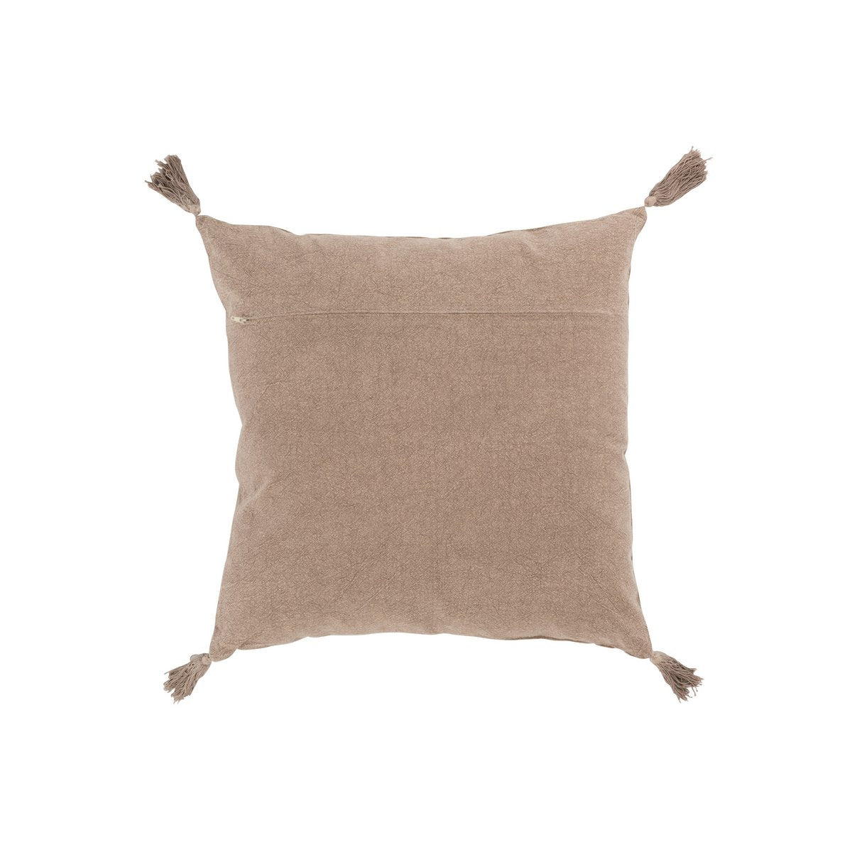 Coussin J-Line Brush marron, détail du tissu en velours
