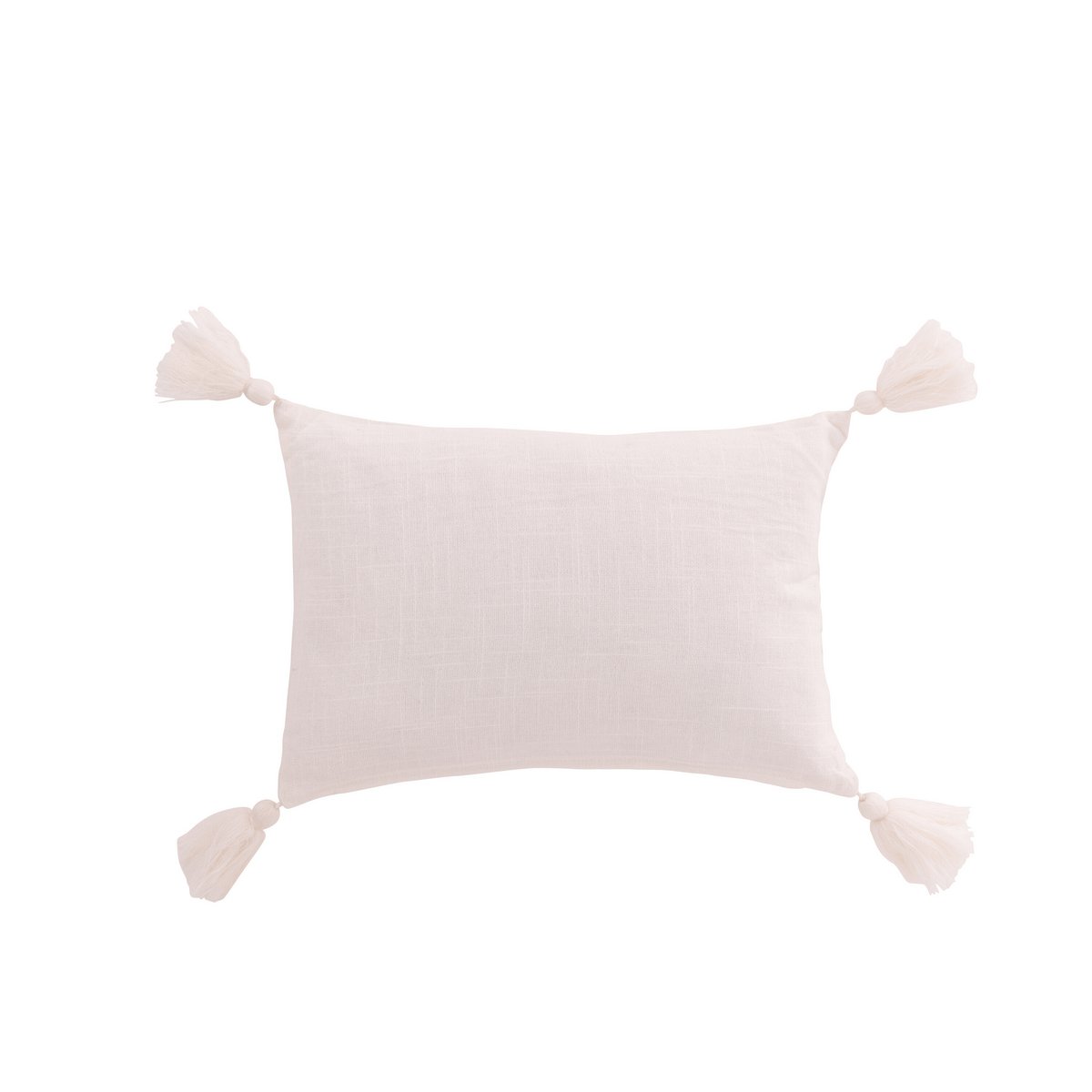 Coussin J-Line sapins de Noël en coton blanc - vue avant