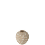 Vase Dune Round J-Line sur une table, décoré avec des fleurs