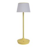 Lampe de batterie solaire "Emmi" 38 cm de haut, parapluie Ø 13 cm, métal en plastique jaune et blanc, pour la zone extérieure, cct.