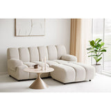 Table basse Annecy, plateau céramique/acier, travertin/sable, ø70x41 cm