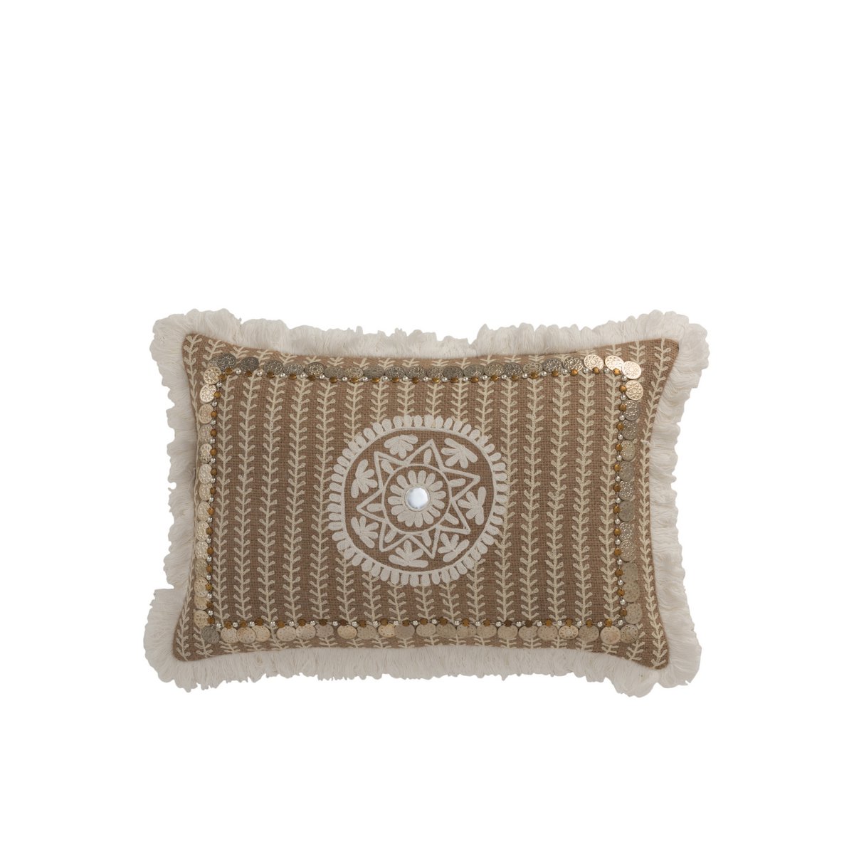 Texture en jute du coussin J-Line en gros plan