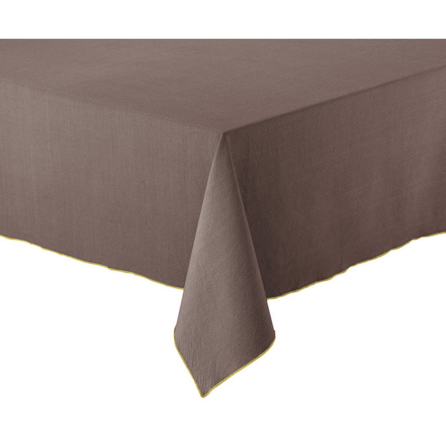 Nappe recyclée Grace Café 140x140, couleur café avec texture élégante