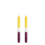 Bougie de dîner Dip-dye Jaune - vue de face avec lumière
