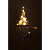 Détail des lumières LED de la figurine J-Line Sapin du Père Noël