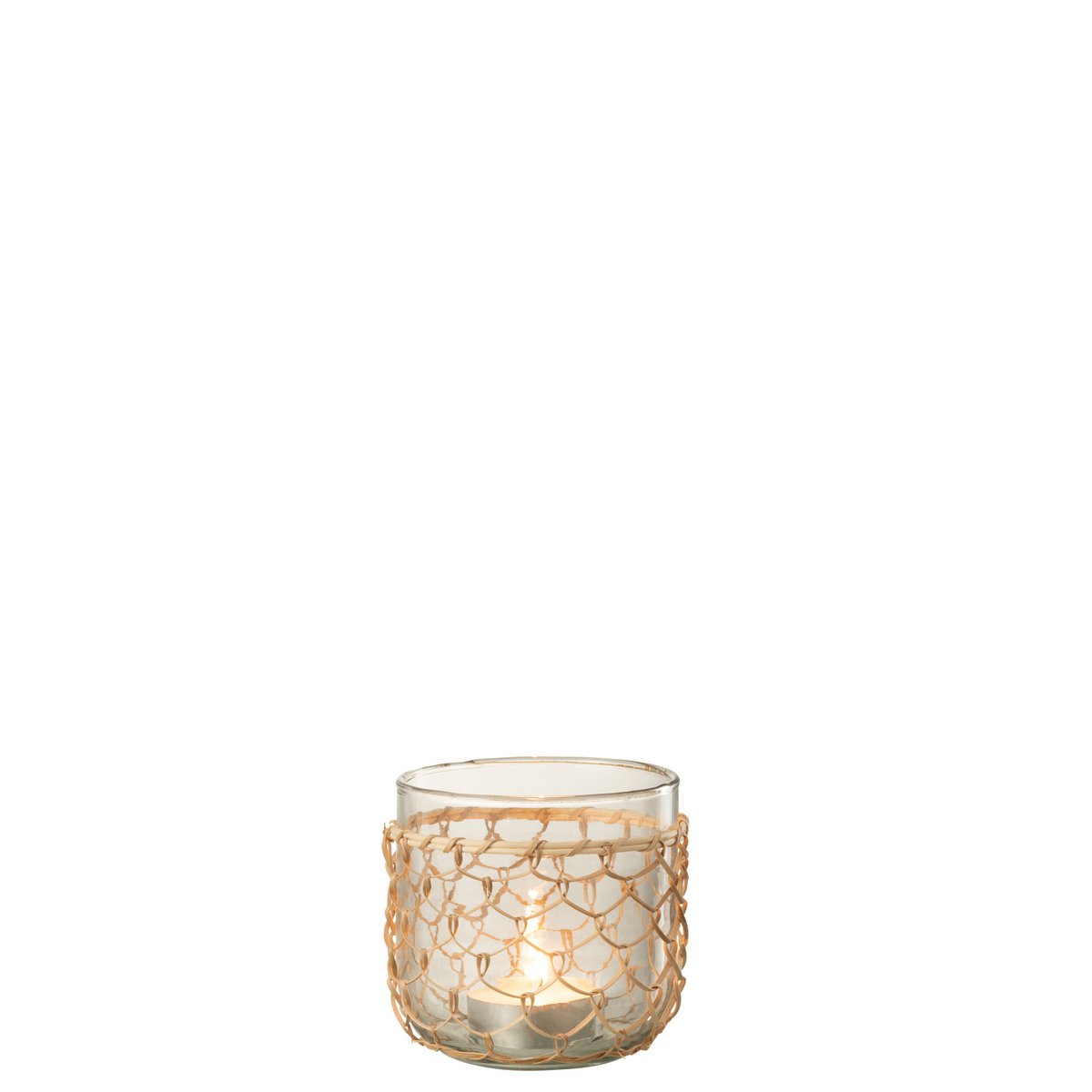 Lanterne J-Line Breiwerk en verre et rotin, vue de face