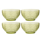 Boîte 4 bols Green J-Line en plastique vert, vue de face