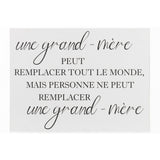Plaque décorative J-Line French Grand-Mère en métal blanc et noir, style vintage