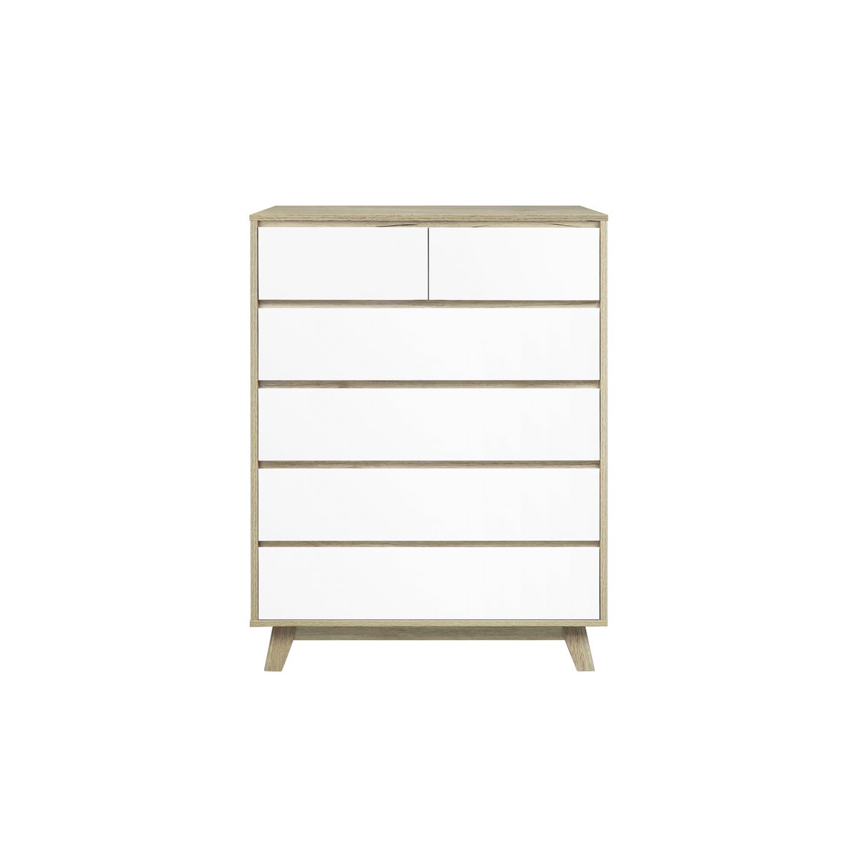 Commode scandinave en bois et blanc avec tiroirs spacieux