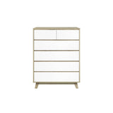 Commode scandinave en bois et blanc avec tiroirs spacieux