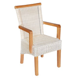 Chaise de salle à manger avec des accoudoirs chaise rotin blanc Perth Parapils Roard fauteuil durable
