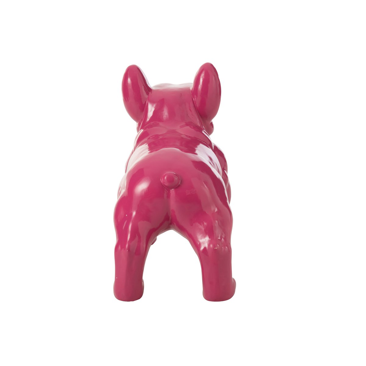 Détail du matériau bois du bulldog rose