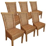Chaises de salle à manger ensemble 6 pièces chaises de rotin