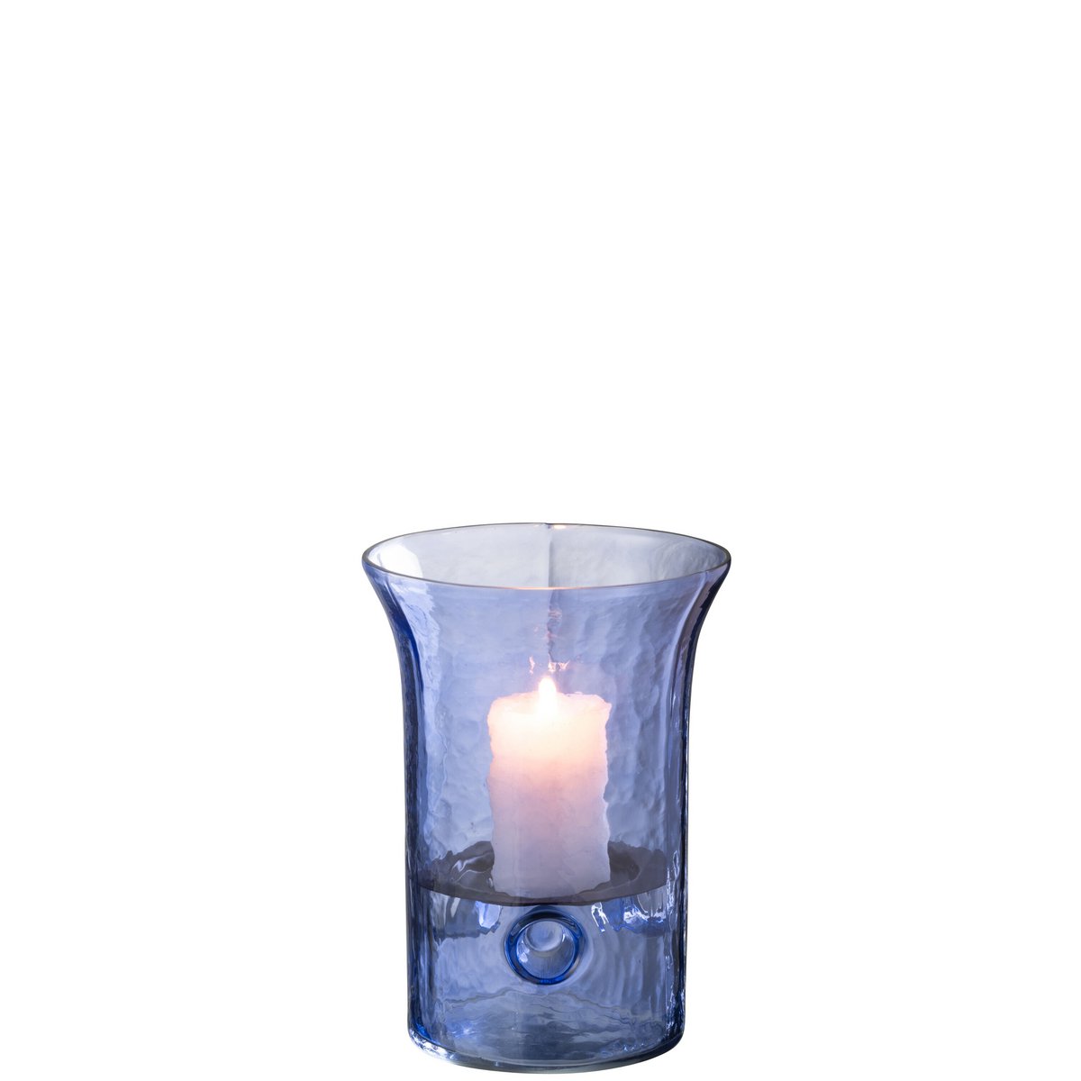 Détail de la lanterne J-Line Tarifa Smal, finition en verre bleu