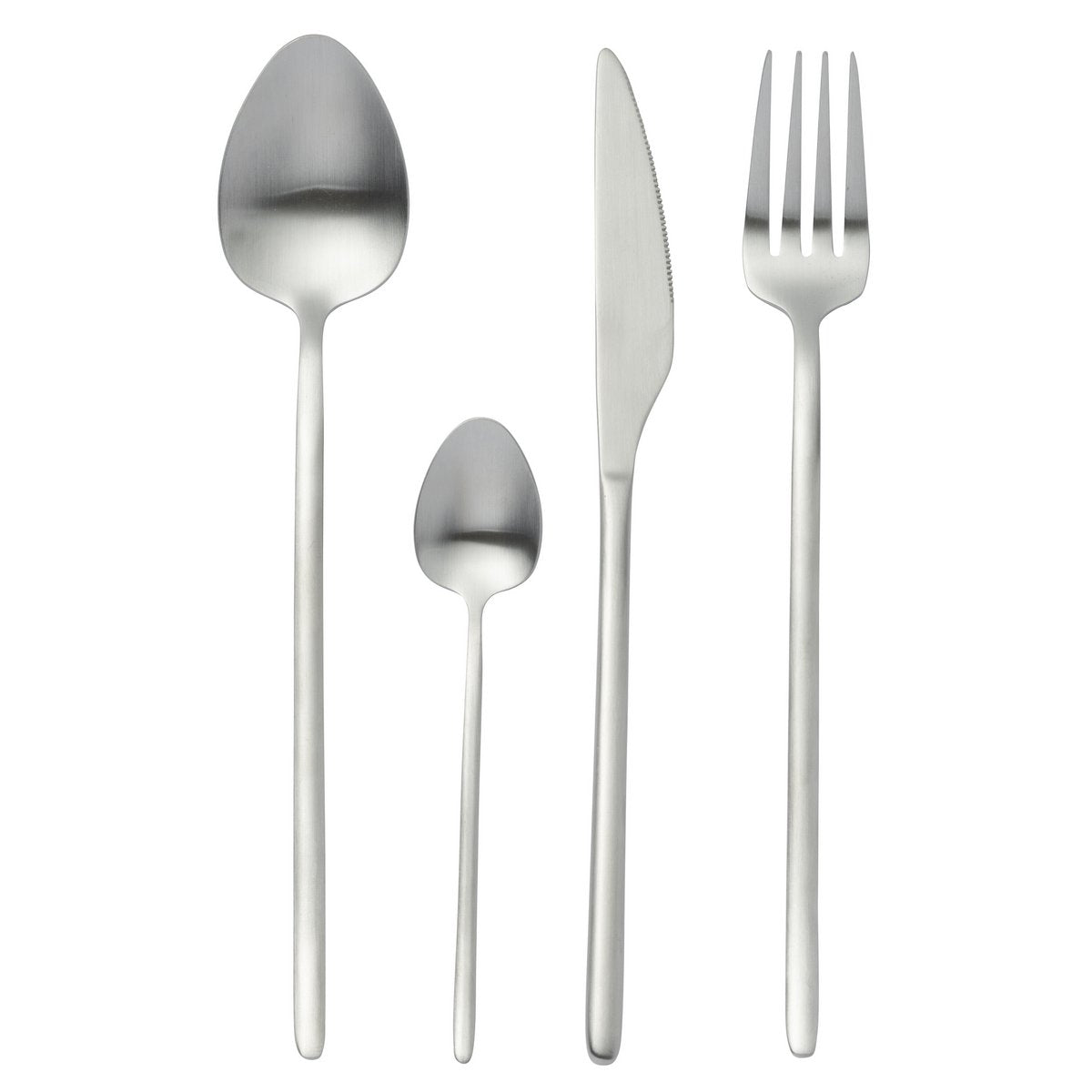 Couverts J-Line en acier inoxydable argent mat - vue 1