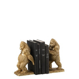 Détail du serre-livres Gorilla J-Line, finition dorée brillante
