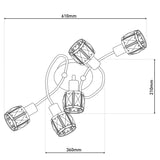 Plafond LED à 5 "Josefa", lampe au plafond métal