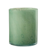 Bougeoir Jade en verre vert avec design moderne, grand format.