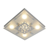 Le plafond LED "Chur" 30 x 30 cm, métalcolaire chom, verre satiné de pièce, LED intégrés, blanc chaud