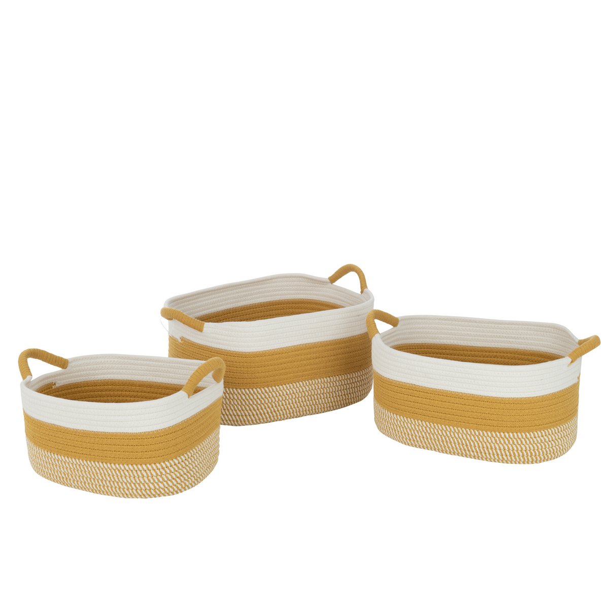 Ensemble des 3 paniers Bobines J-Line sur un fond décoratif